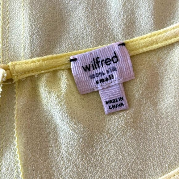 Wilfred Silk Lemon Green Chiffon Slik Blouse Sz Small - Picture 3 of 6